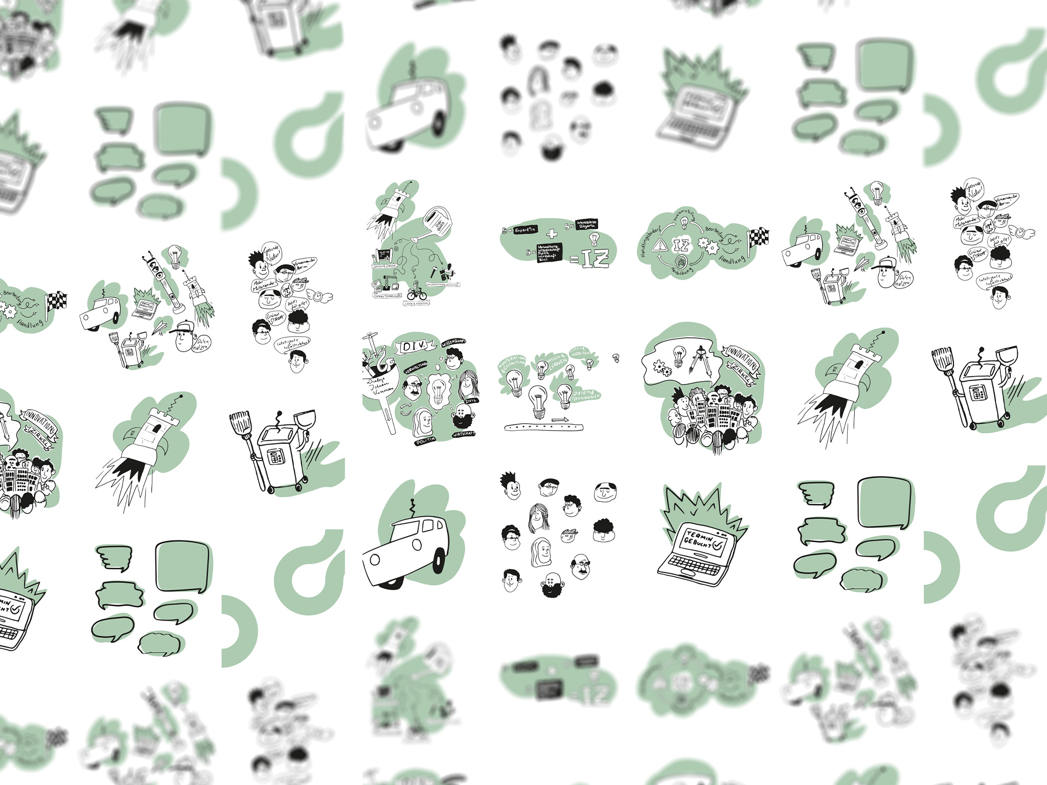 Illustrationen auf Papier